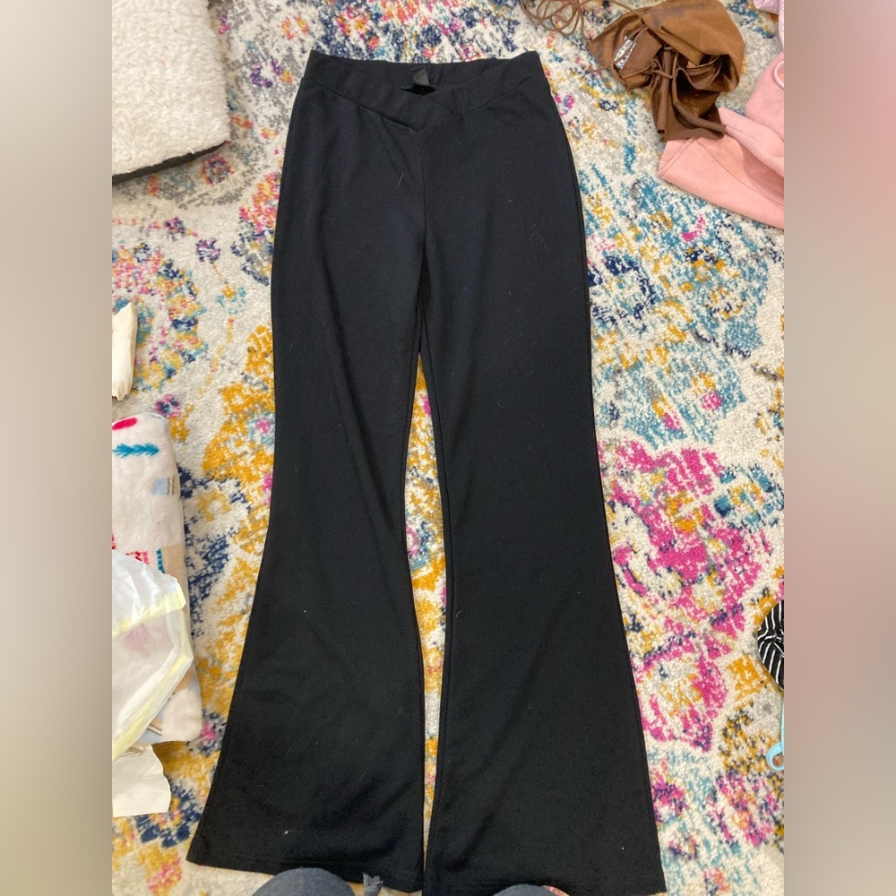 Flare cross pants black
